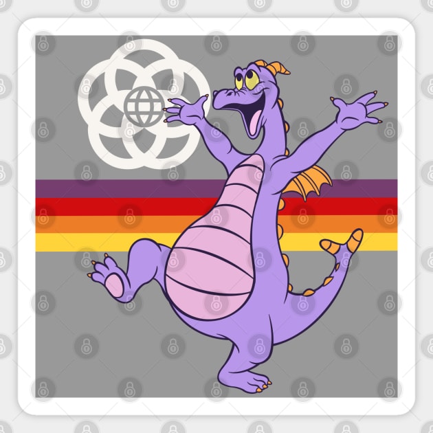 Happy little purple dragon of imagination Magnet by EnglishGent